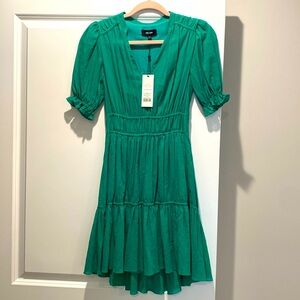 Gathered cotton short dress